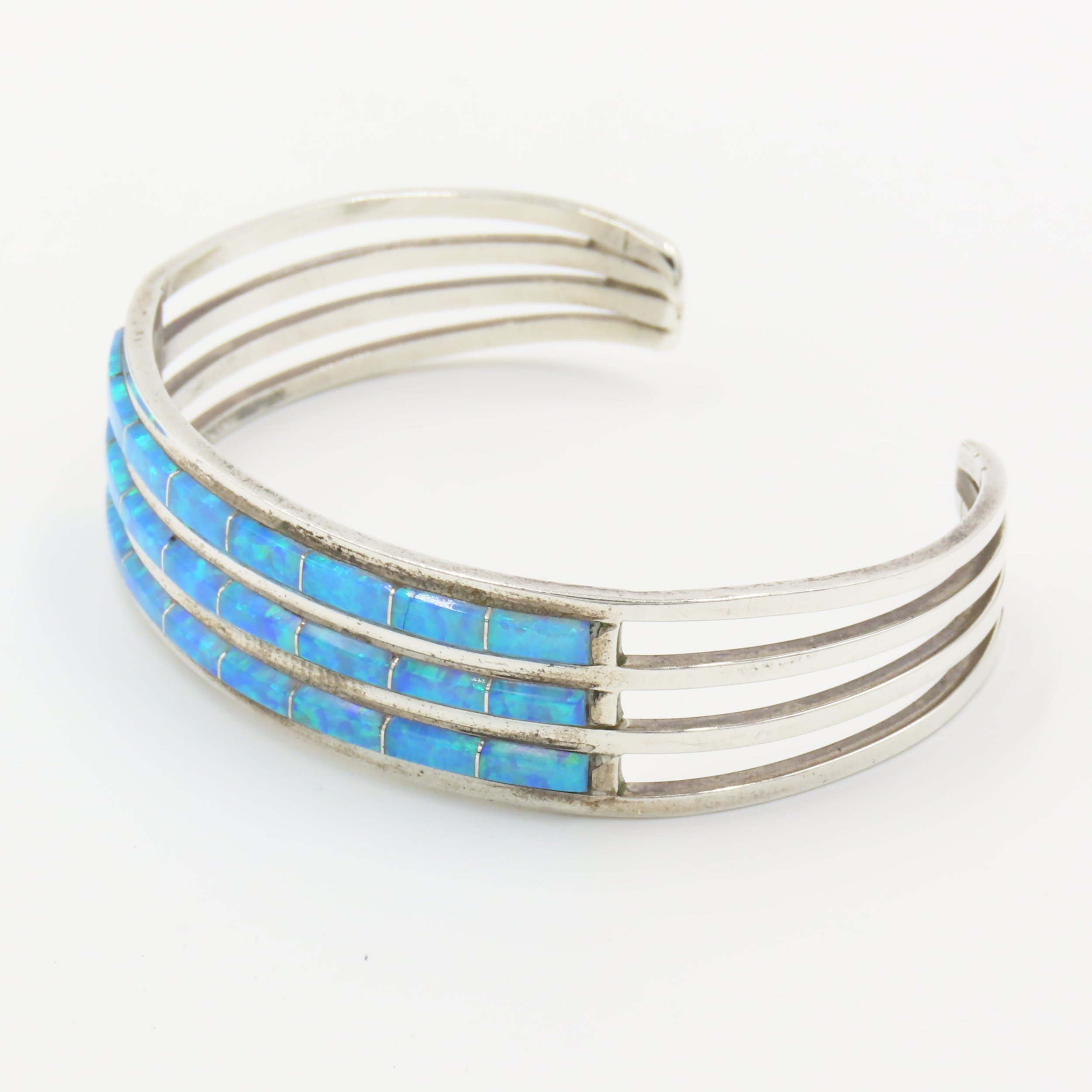 Turquoise Navajo Sterling Silver 'PY' Bangle/Bracelet — NovaQuartz